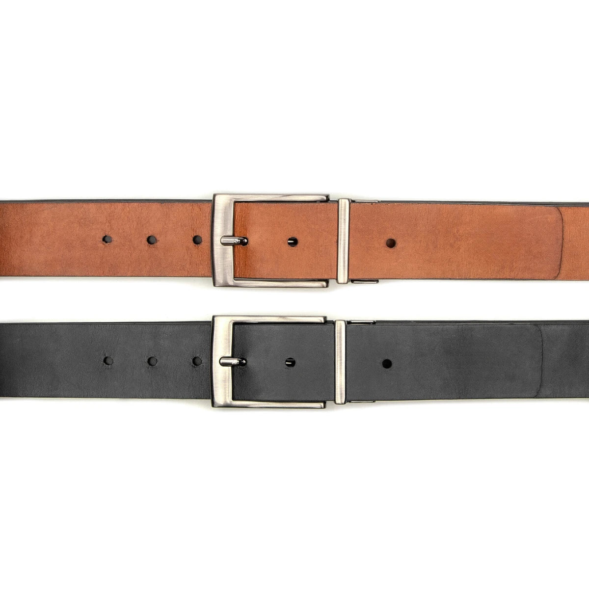 Cinto Masculino Leather Dupla Face Preto | Caramelo