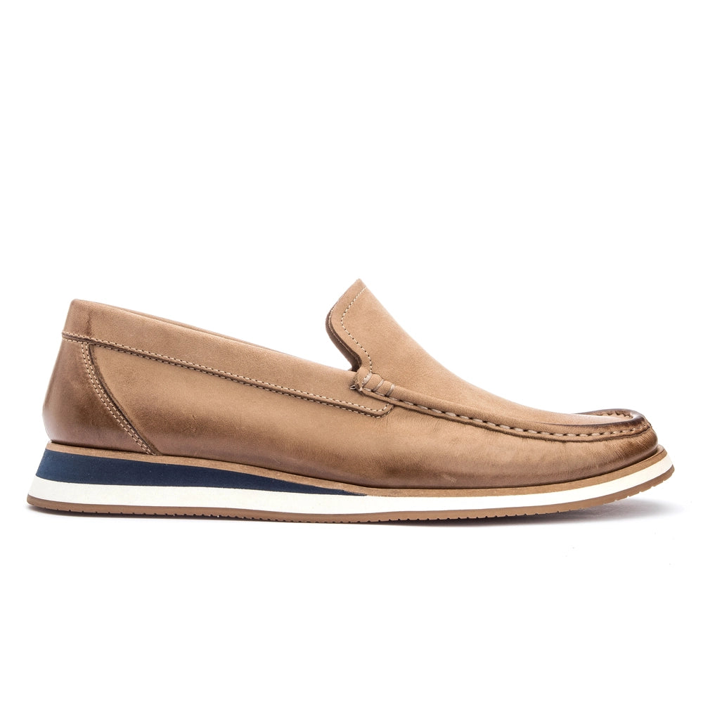 Mocassim Masculino Casual em Couro Nobuck Bege Gianni