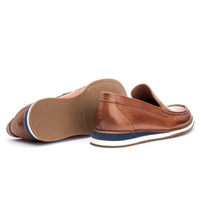 Mocassim Masculino Casual em Couro Whisky Gianni