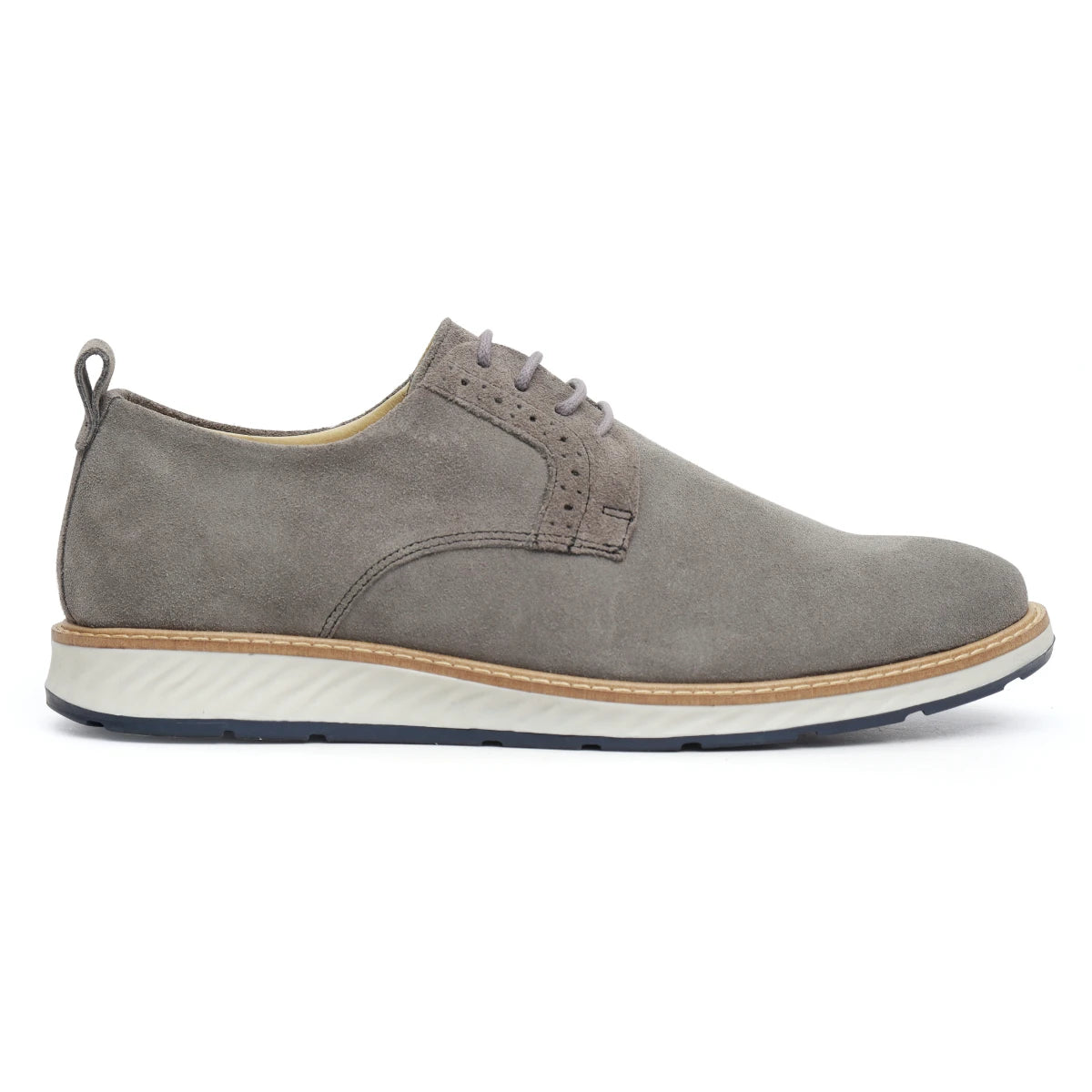 Sapato Derby Masculino Casual em Couro Premium Cinza Salvatore