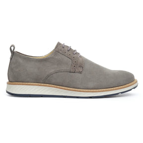 Sapato Derby Masculino Casual em Couro Premium Cinza Salvatore