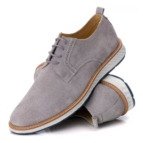 Sapato Derby Masculino Casual em Couro Premium Cinza Salvatore