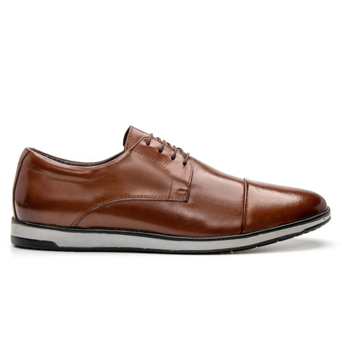 Sapato Derby Masculino Casual em Couro Premium Whisky Lorenzo