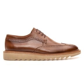 Sapato Derby Masculino Casual em Couro Premium Whisky Manhattan