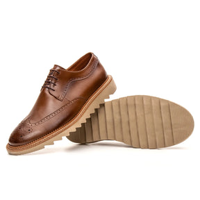 Sapato Derby Masculino Casual em Couro Premium Whisky Manhattan