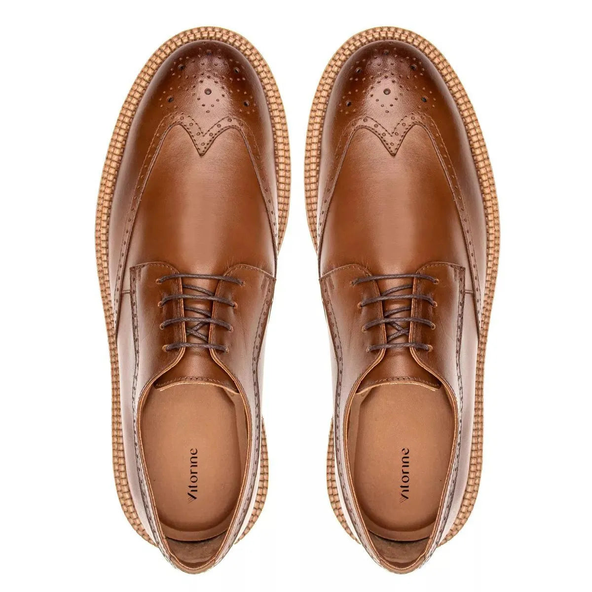 Sapato Derby Masculino Casual em Couro Premium Whisky Manhattan