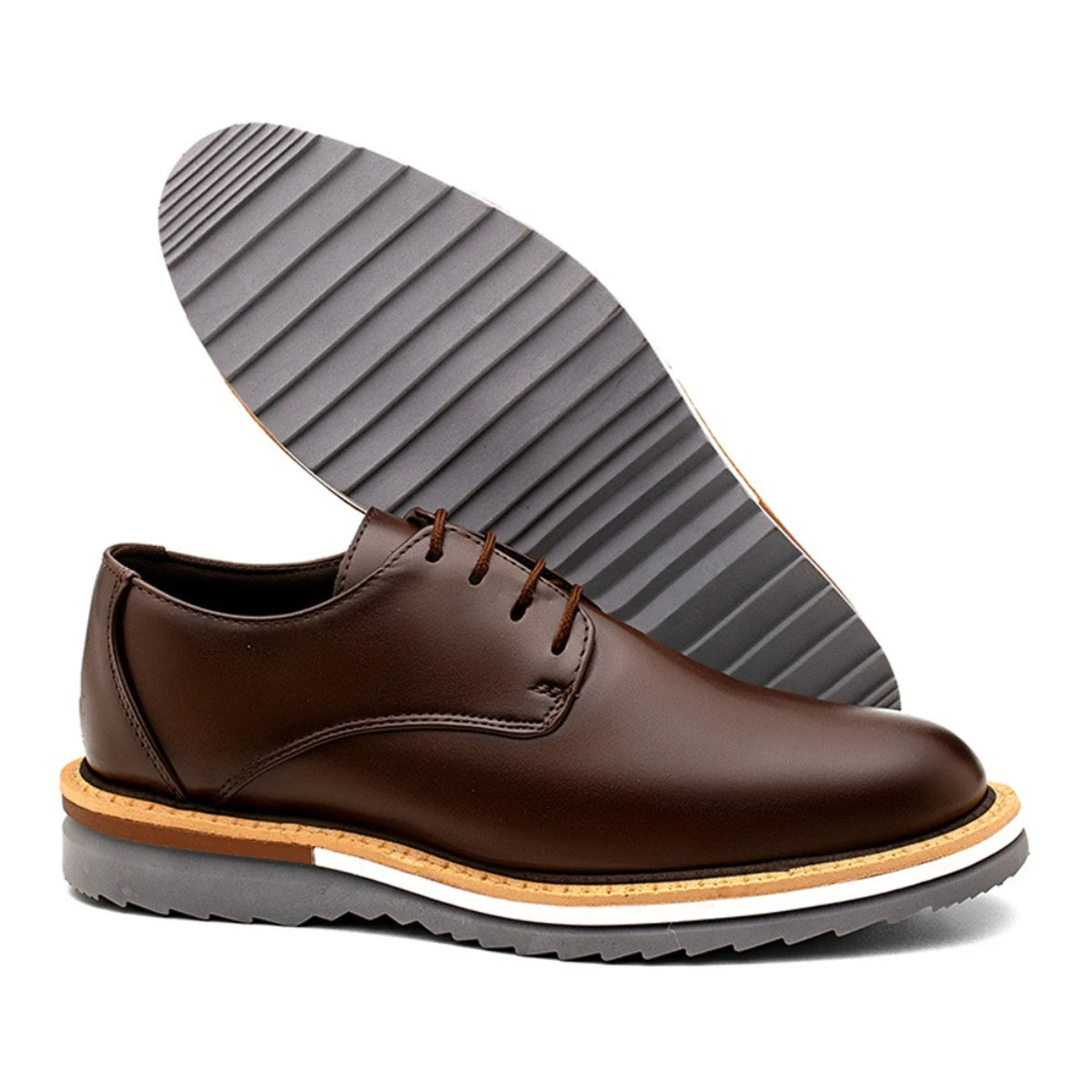 Sapato Derby Masculino Casual Premium Café Austin