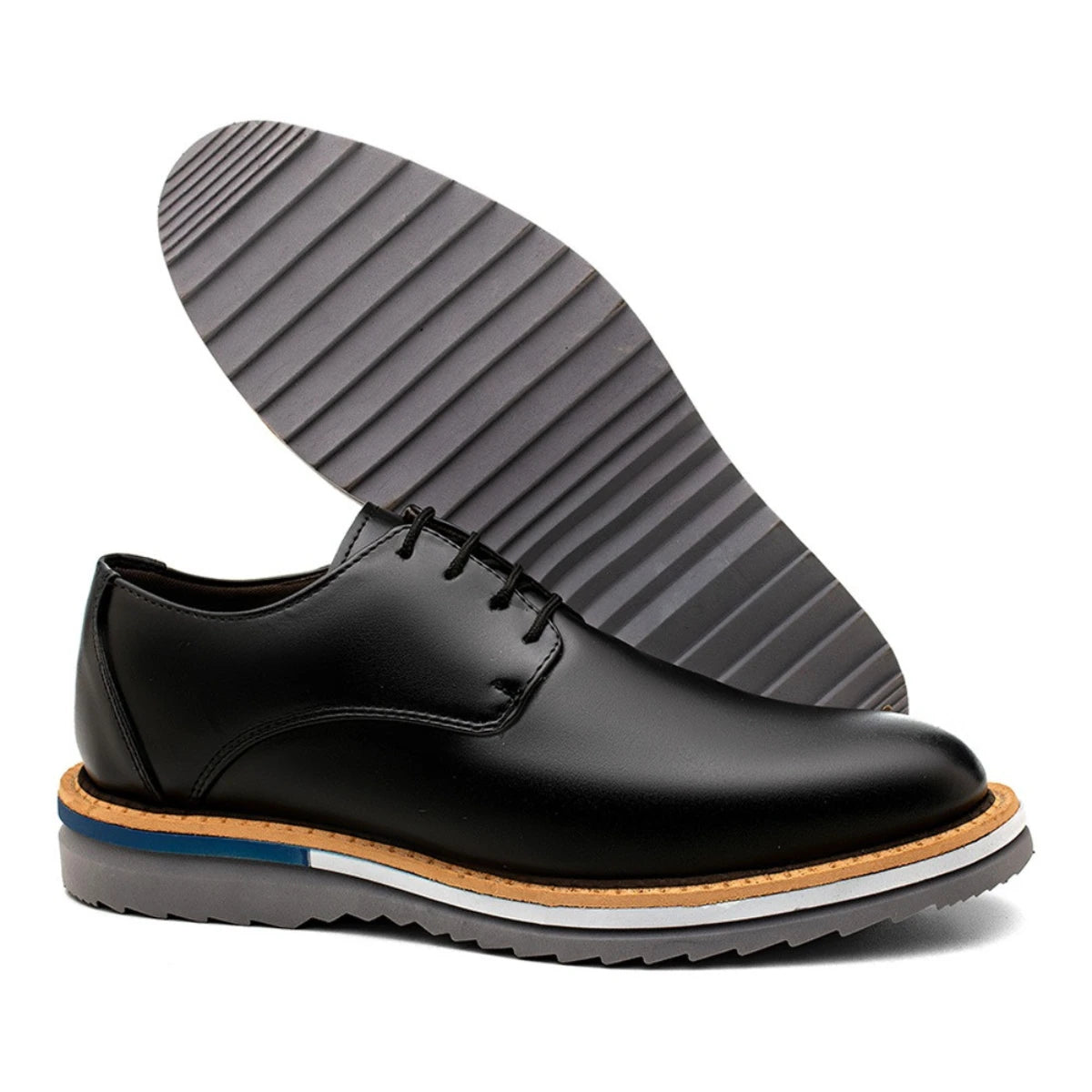 Sapato Derby Masculino Casual Premium Preto Austin