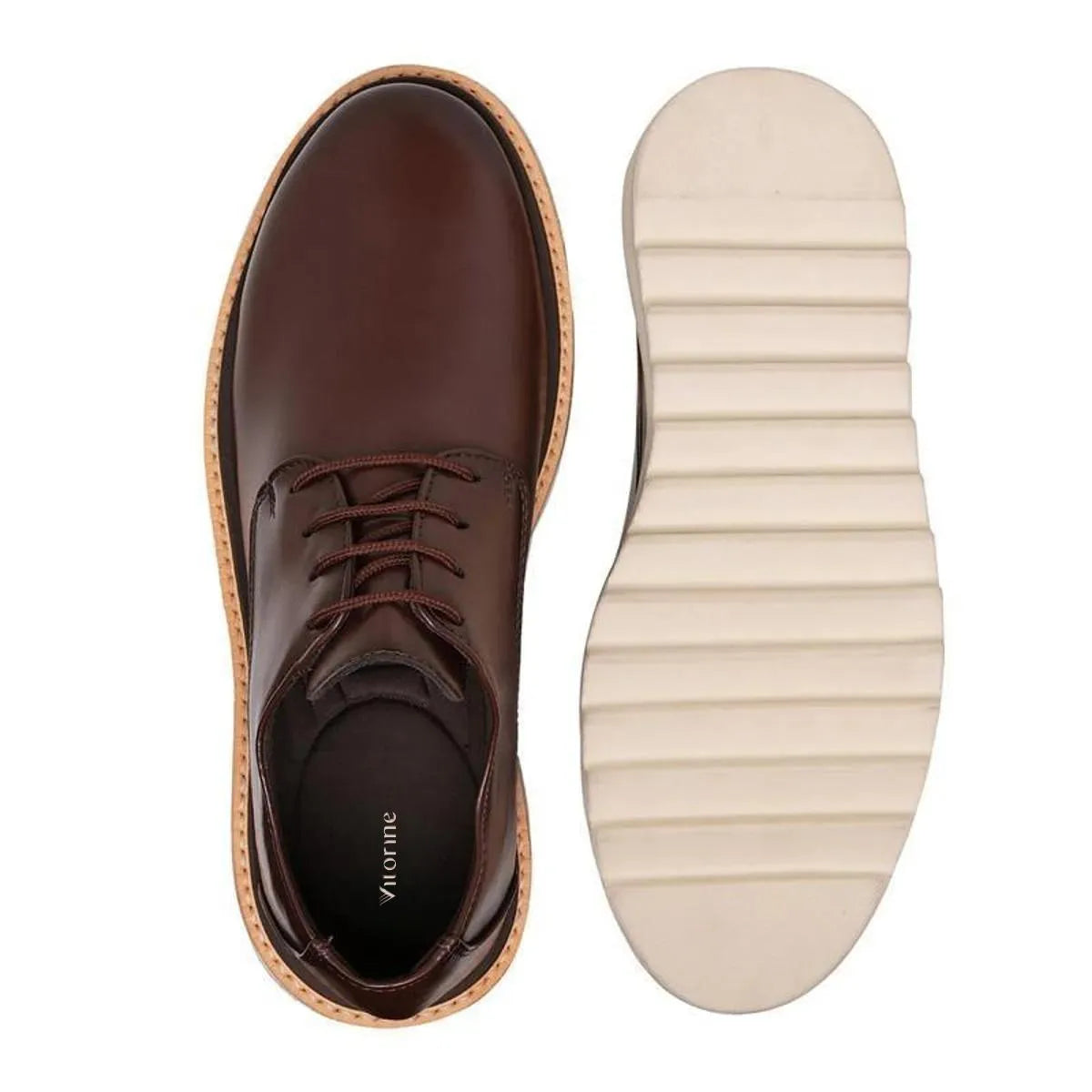 Sapato Derby Masculino Casual Tratorado Premium Café Mancini