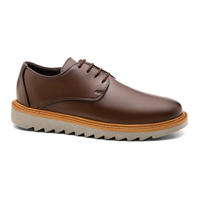 Sapato Derby Masculino Casual Tratorado Premium Café Veneza