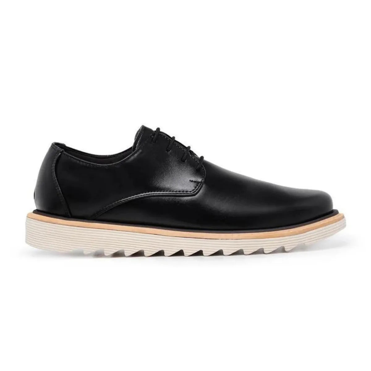 Sapato Derby Masculino Casual Tratorado Premium Preto Mancini