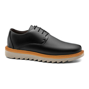 Sapato Derby Masculino Casual Tratorado Premium Preto Veneza