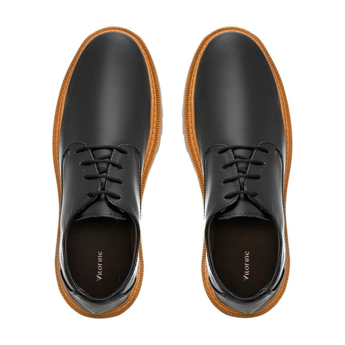 Sapato Derby Masculino Casual Tratorado Premium Preto Veneza