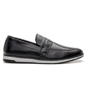 Sapato Loafer Masculino Casual em Couro Premium Preto Luigi