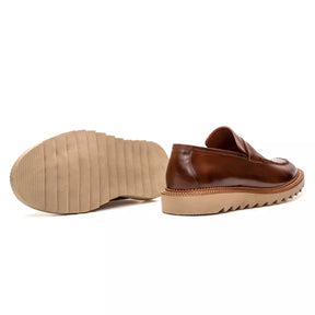 Sapato Loafer Masculino Casual em Couro Premium Whisky Clint