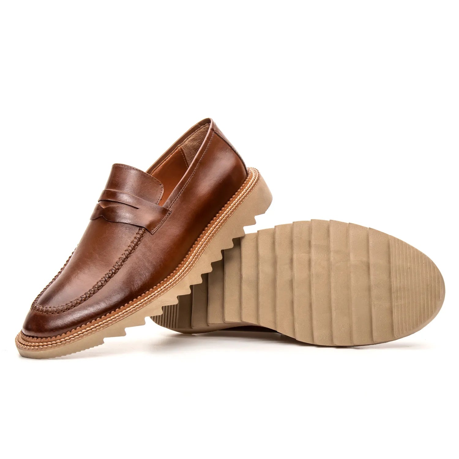 Sapato Loafer Masculino Casual em Couro Premium Whisky Clint