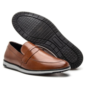 Sapato Loafer Masculino Casual em Couro Premium Whisky Luigi