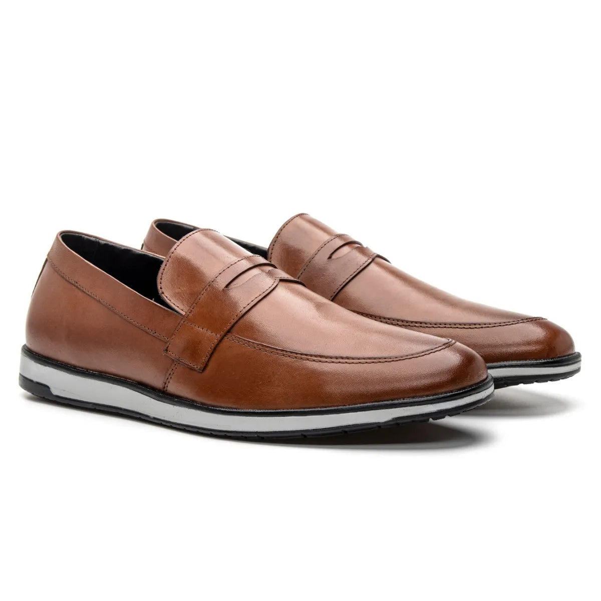 Sapato Loafer Masculino Casual em Couro Premium Whisky Luigi