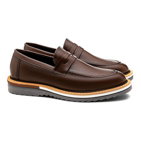 Sapato Loafer Masculino Casual Premium Café Harold