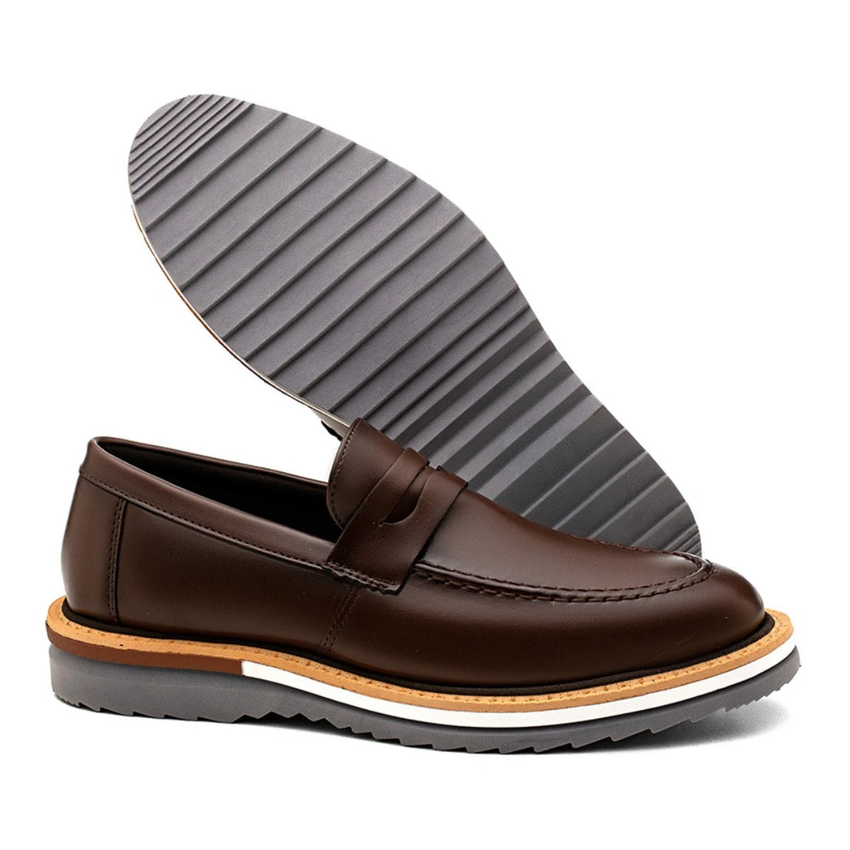 Sapato Loafer Masculino Casual Premium Café Harold