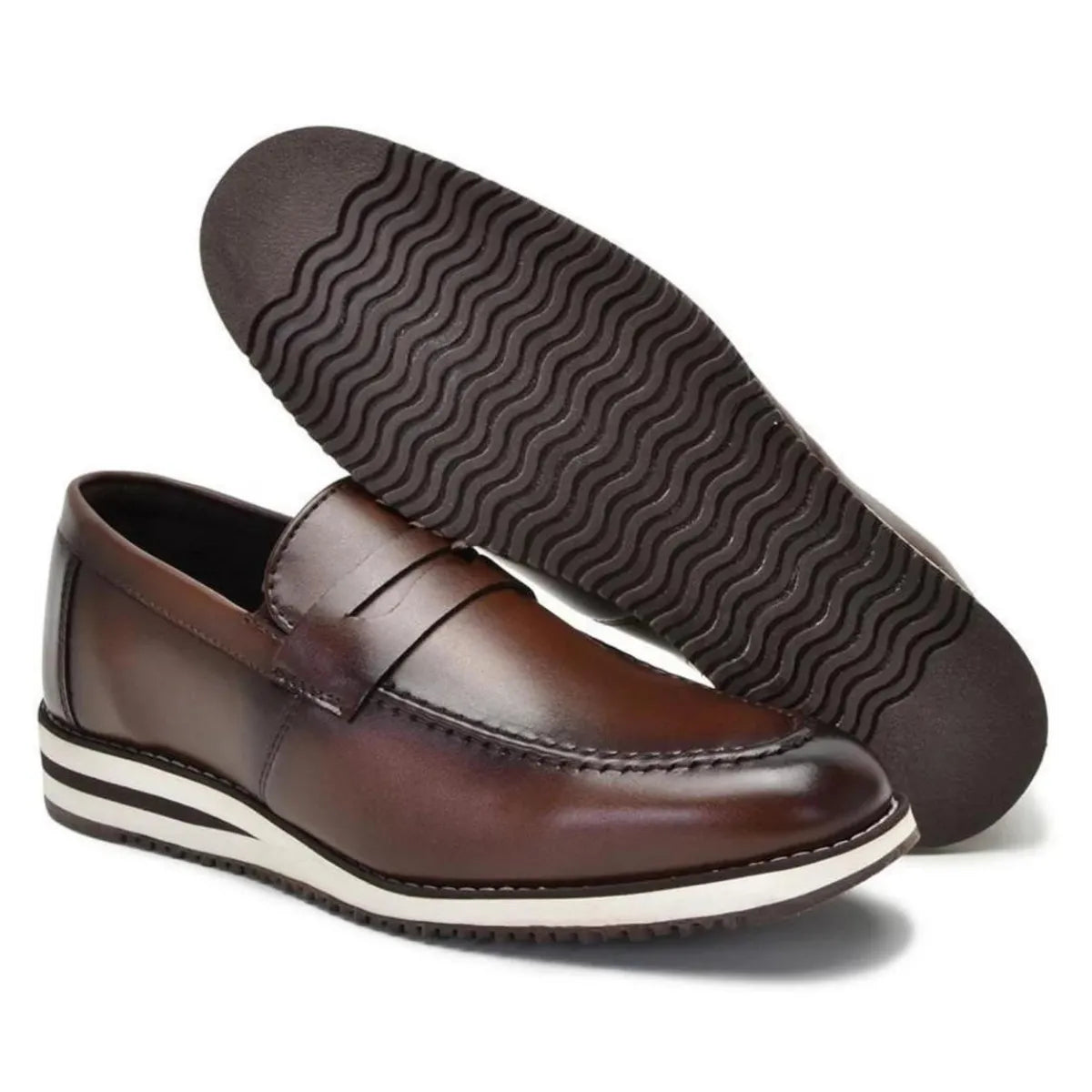 Sapato Loafer Masculino Casual Premium Café Pietro