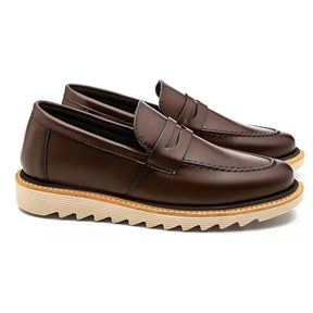 Sapato Loafer Masculino Casual Tratorado Premium Café Martin