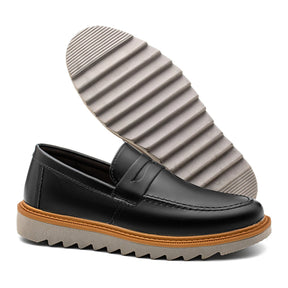 Sapato Loafer Masculino Casual Tratorado Premium Preto Louis