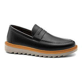 Sapato Loafer Masculino Casual Tratorado Premium Preto Louis