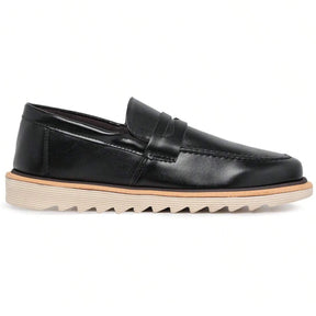 Sapato Loafer Masculino Casual Tratorado Premium Preto Martin