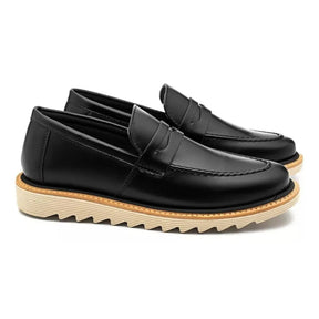 Sapato Loafer Masculino Casual Tratorado Premium Preto Martin