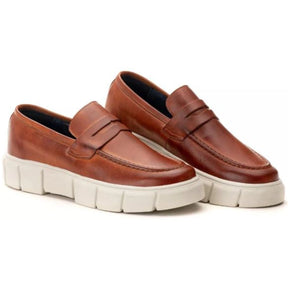 Tênis Casual Masculino Slip On em Couro Castor Harley