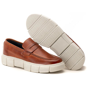 Tênis Casual Masculino Slip On em Couro Castor Harley