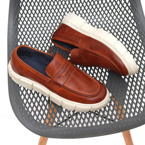 Tênis Casual Masculino Slip On em Couro Castor Harley