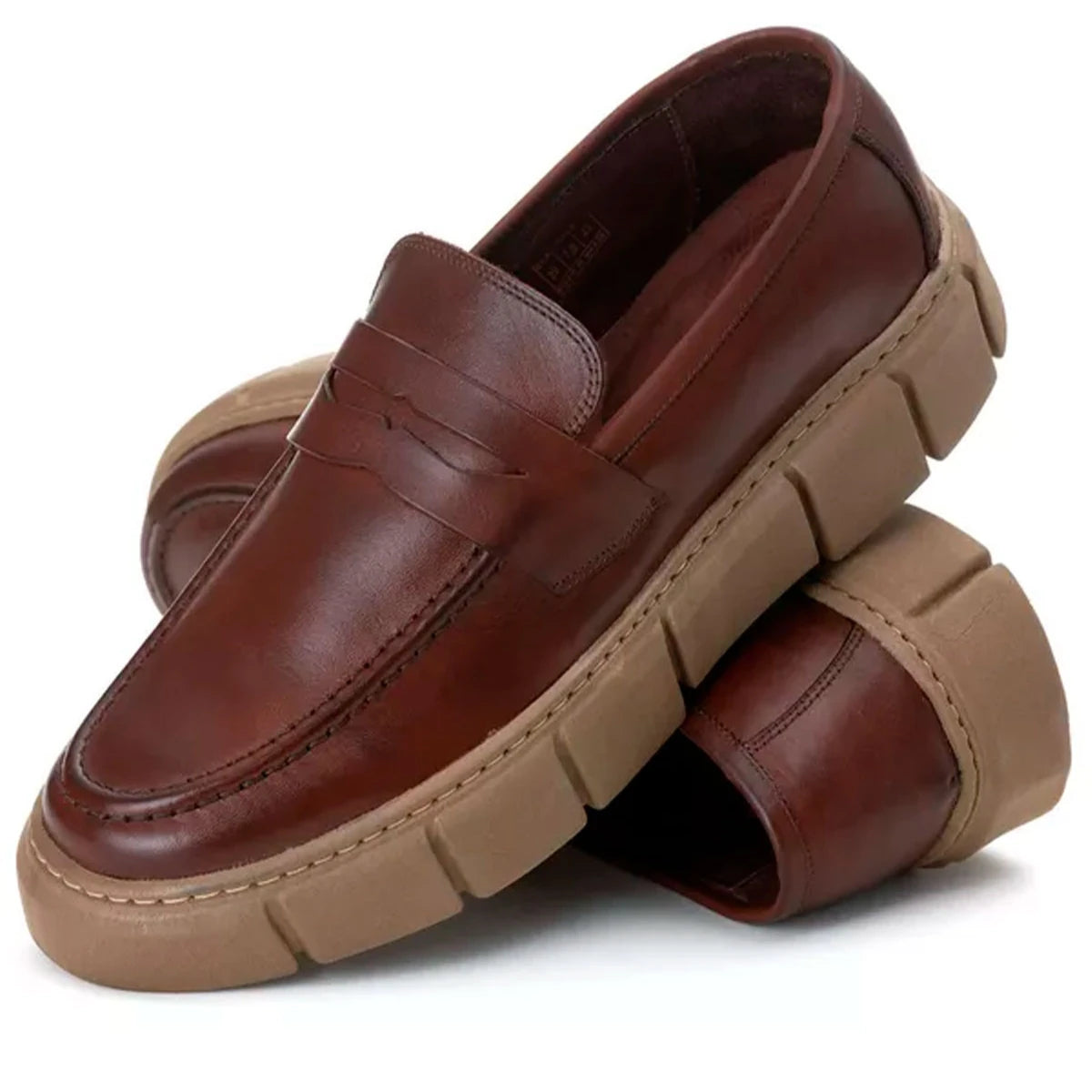 Tênis Casual Masculino Slip On em Couro Mouro Harley