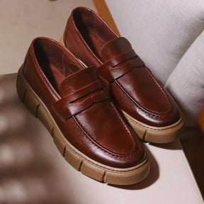 Tênis Casual Masculino Slip On em Couro Mouro Harley