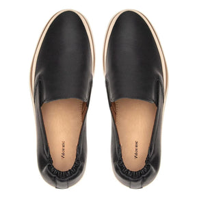 Tênis Casual Masculino Slip On em Couro Preto Atlanta